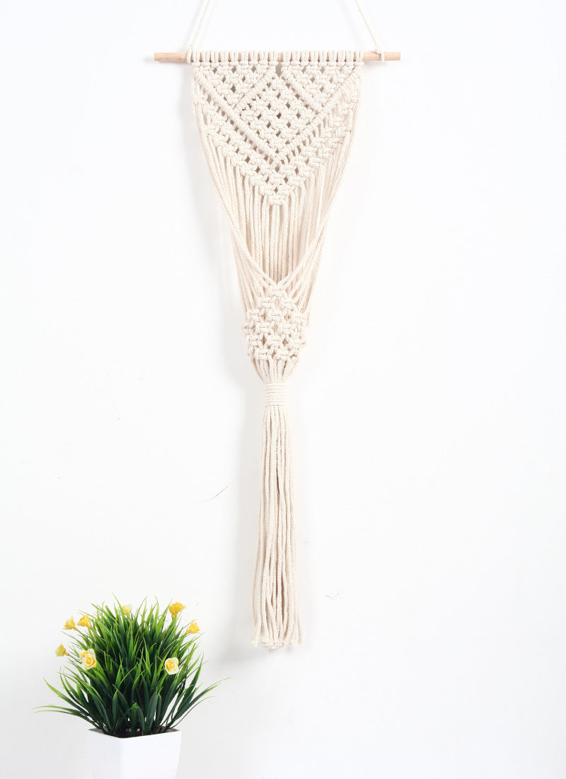 Woven Net Bag Flower Basket Wall Decoration